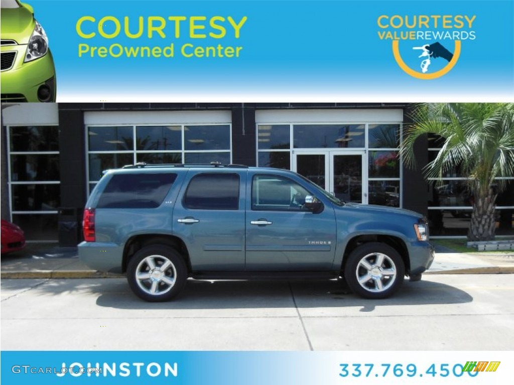 2008 Tahoe LTZ - Blue Granite Metallic / Light Titanium/Dark Titanium photo #1