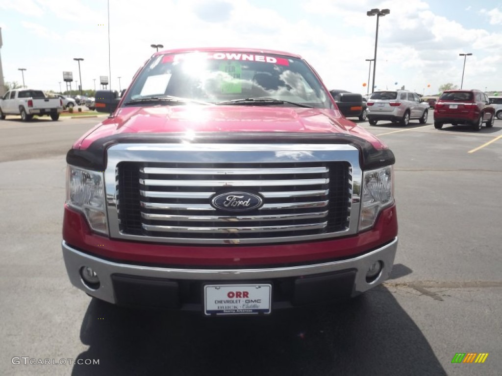 2010 F150 XLT SuperCab - Red Candy Metallic / Tan photo #2