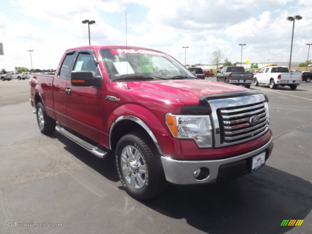 2010 F150 XLT SuperCab - Red Candy Metallic / Tan photo #3