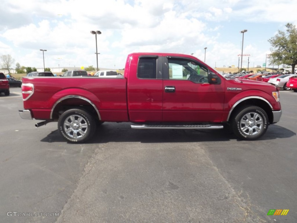 2010 F150 XLT SuperCab - Red Candy Metallic / Tan photo #4