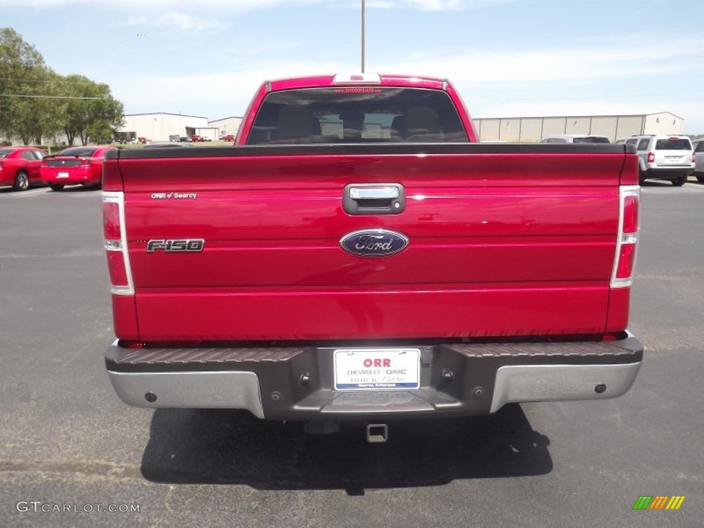 2010 F150 XLT SuperCab - Red Candy Metallic / Tan photo #6