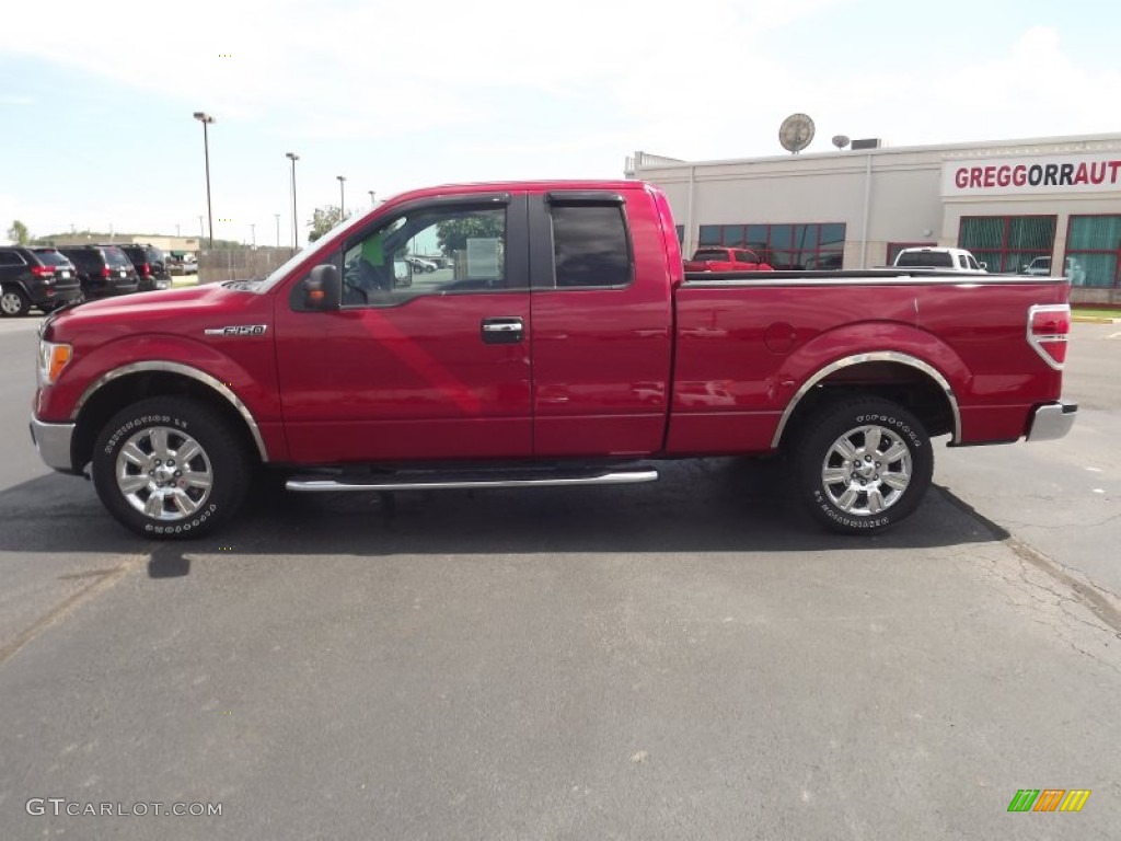 2010 F150 XLT SuperCab - Red Candy Metallic / Tan photo #8