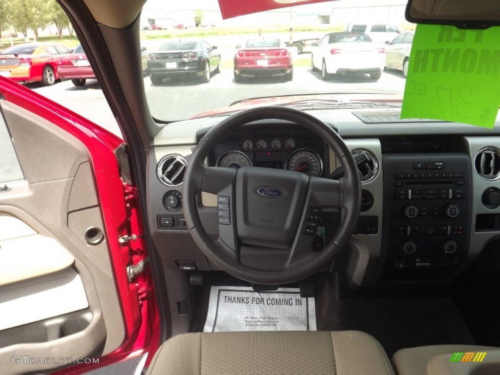 2010 F150 XLT SuperCab - Red Candy Metallic / Tan photo #9