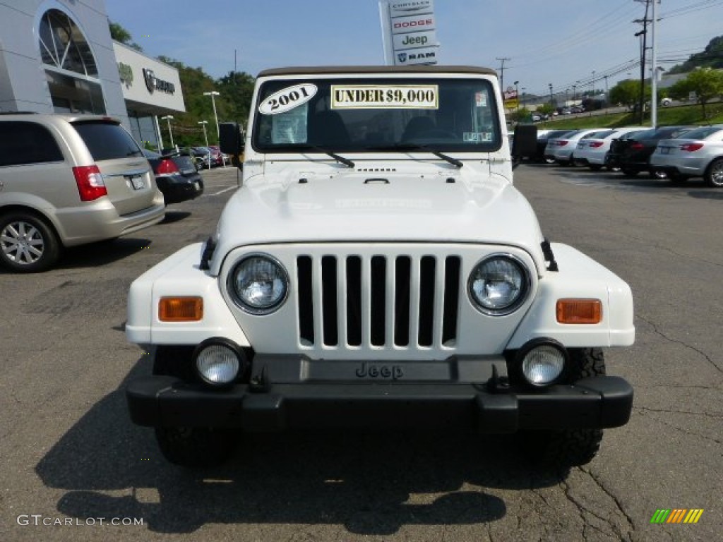 2001 Wrangler Sahara 4x4 - Stone White / Camel/Dark Green photo #8