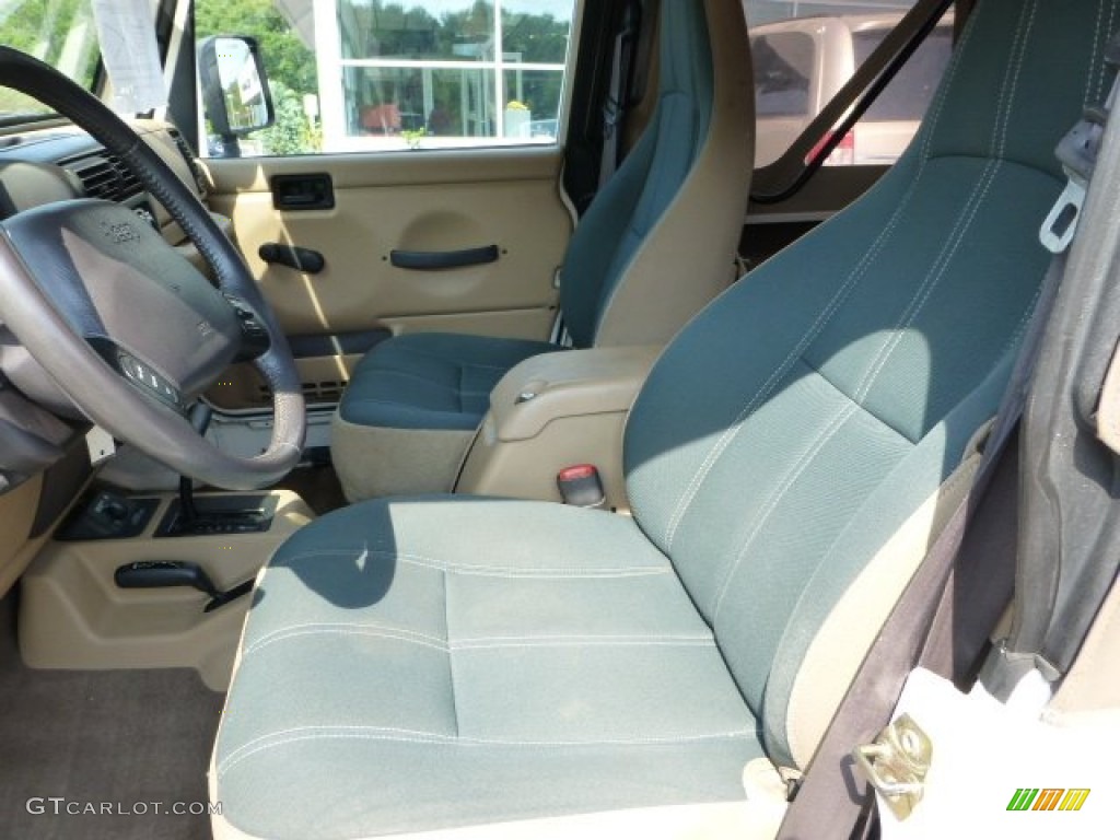 2001 Wrangler Sahara 4x4 - Stone White / Camel/Dark Green photo #17