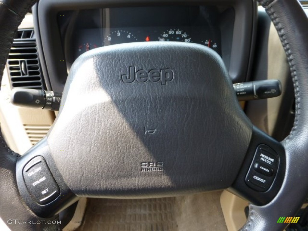 2001 Wrangler Sahara 4x4 - Stone White / Camel/Dark Green photo #22