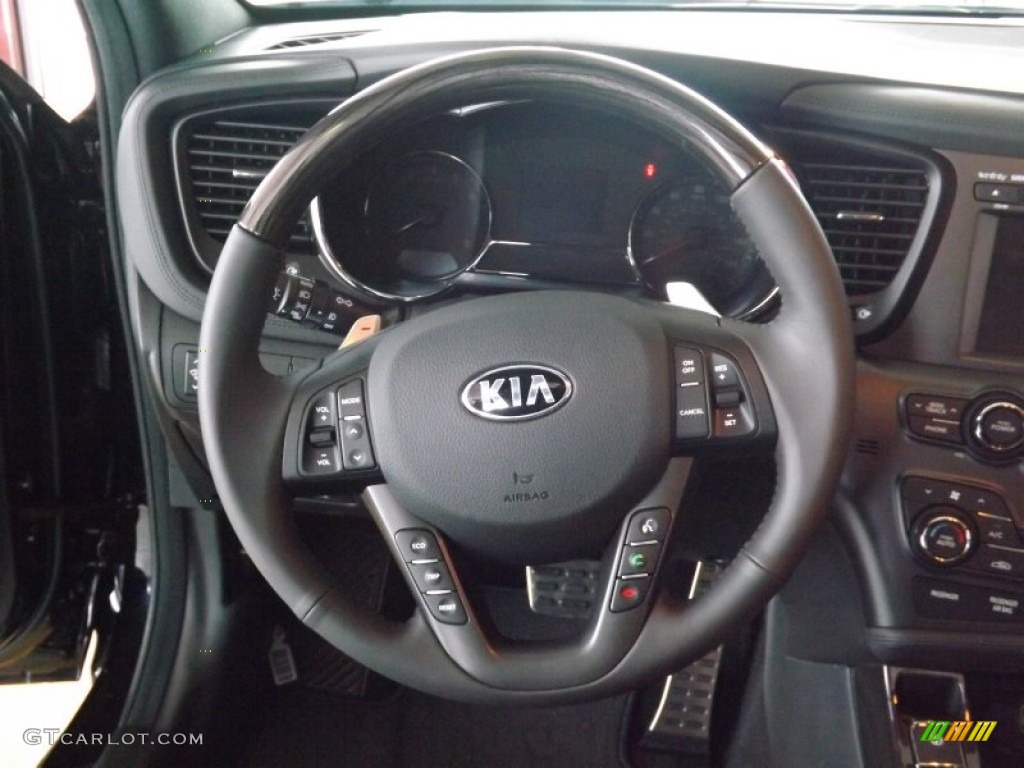 2013 Kia Optima SX Limited Black Steering Wheel Photo #68106659