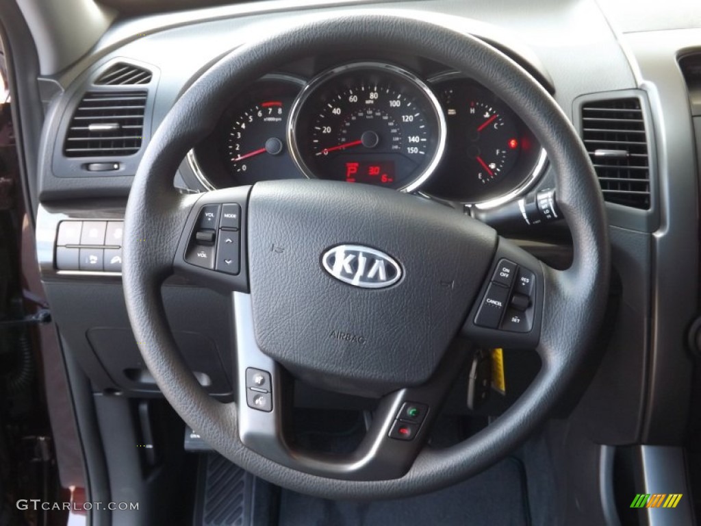 2013 Kia Sorento LX Black Steering Wheel Photo #68107310
