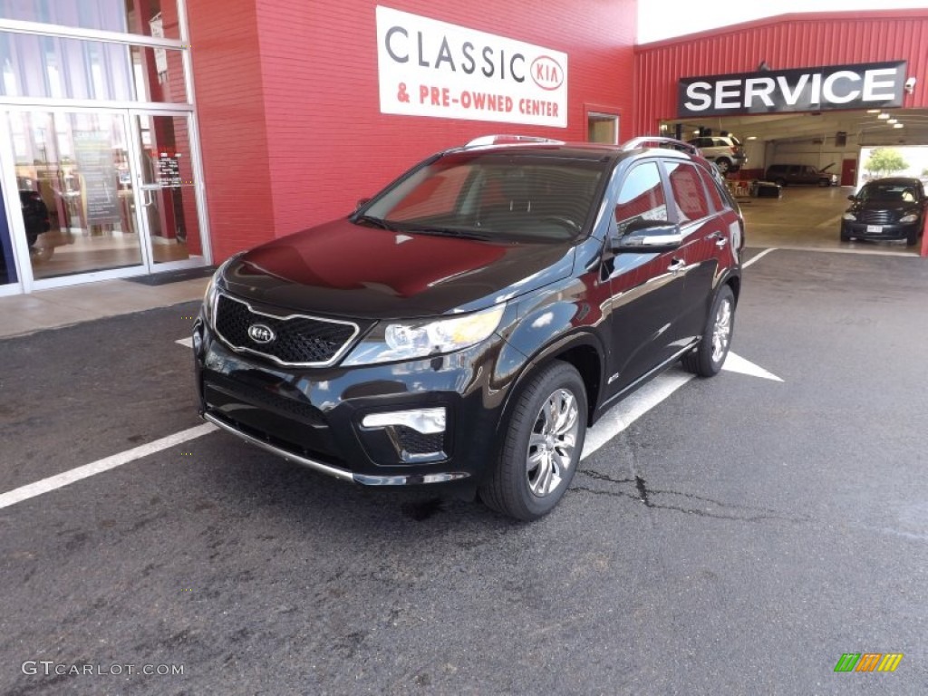 2013 Sorento SX V6 AWD - Ebony Black / Black photo #1