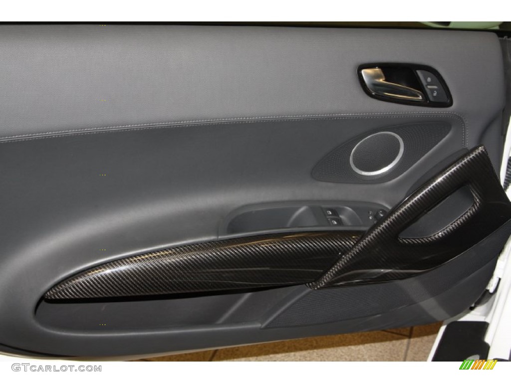 2010 Audi R8 4.2 FSI quattro Fine Nappa Black Leather Door Panel Photo #68108264