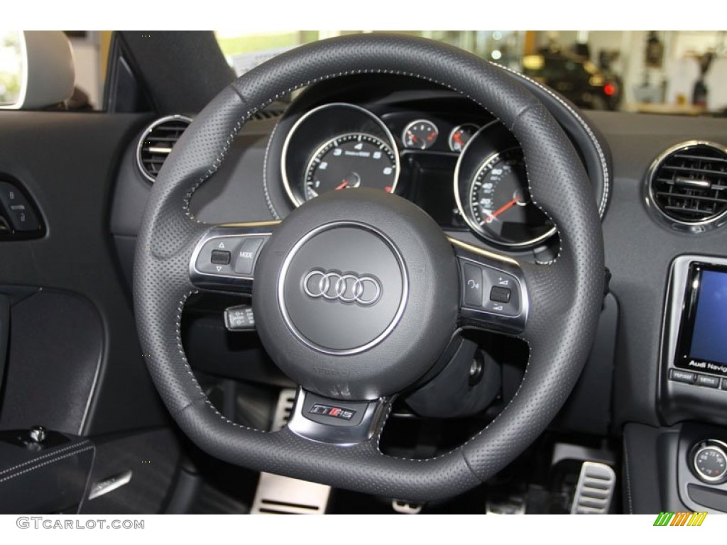 2013 Audi TT RS quattro Coupe Black Steering Wheel Photo #68108780