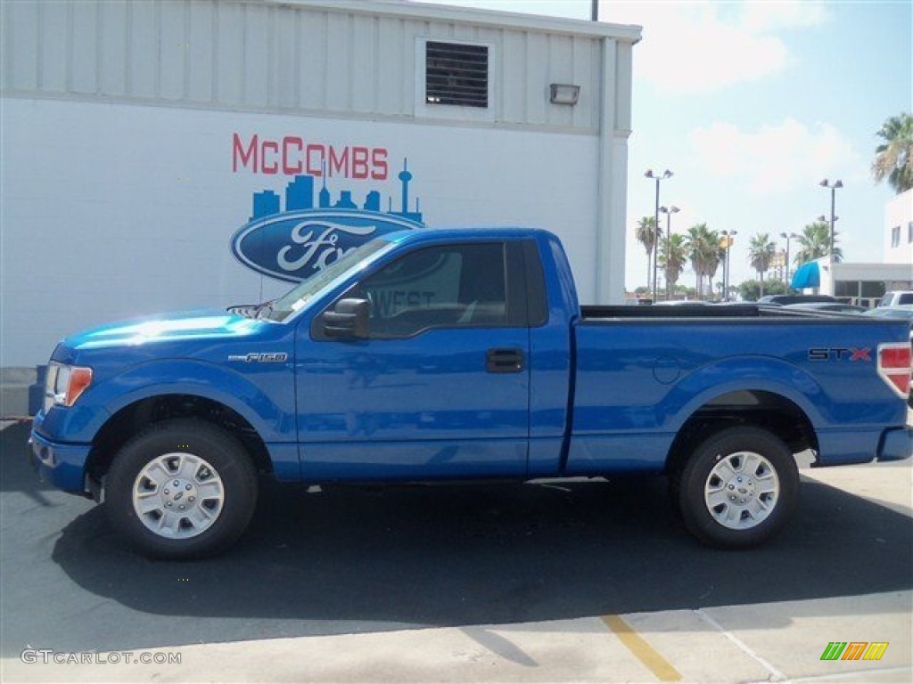 2012 F150 STX Regular Cab - Blue Flame Metallic / Steel Gray photo #2