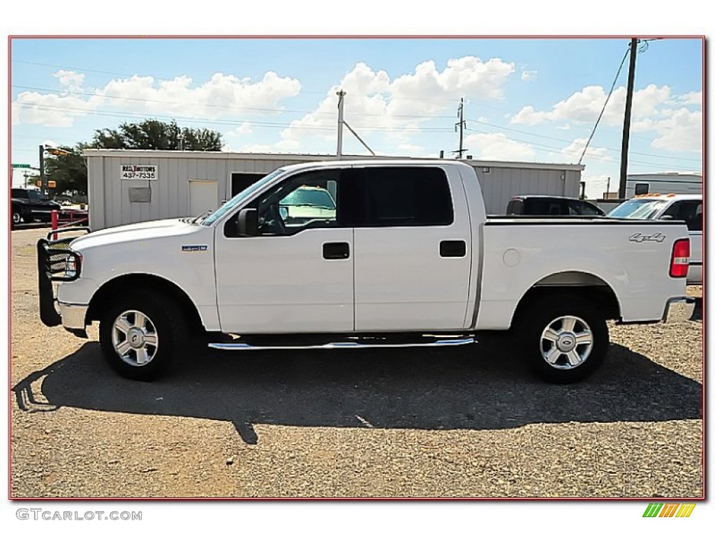 2004 F150 XLT SuperCrew 4x4 - Oxford White / Medium/Dark Flint photo #4