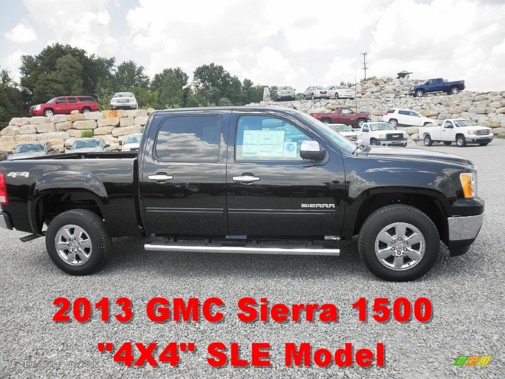 2013 Sierra 1500 SLE Crew Cab 4x4 - Onyx Black / Ebony photo #1