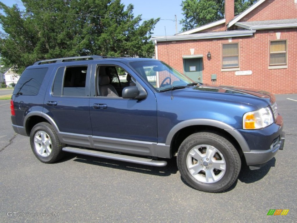 2003 Explorer XLT AWD - True Blue Metallic / Graphite Grey photo #10