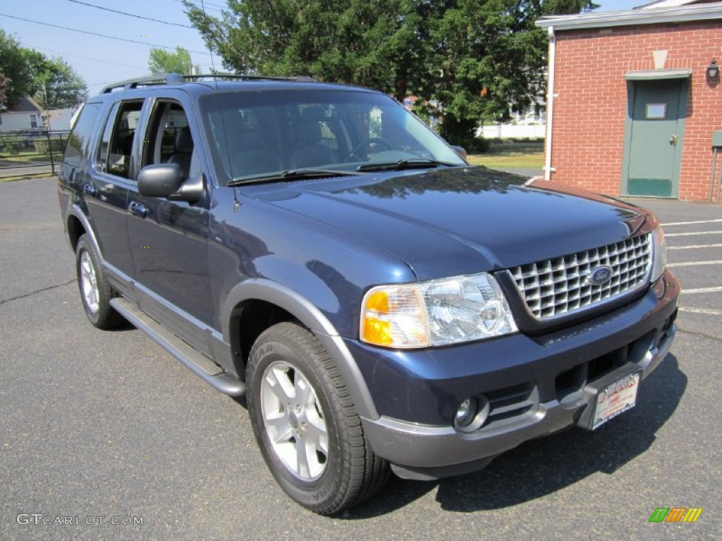 2003 Explorer XLT AWD - True Blue Metallic / Graphite Grey photo #11