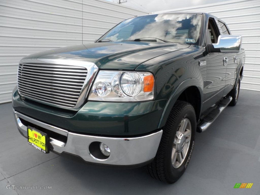 2007 F150 Lariat SuperCrew - Forest Green Metallic / Tan photo #6