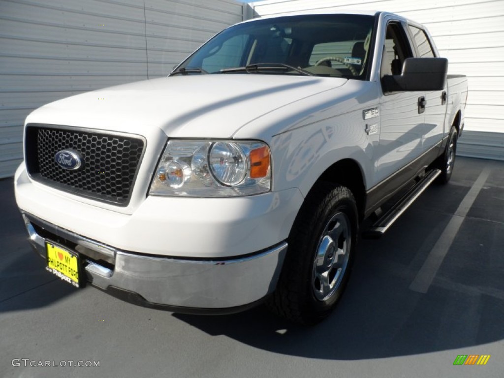 2006 F150 XLT SuperCrew - Oxford White / Tan photo #6