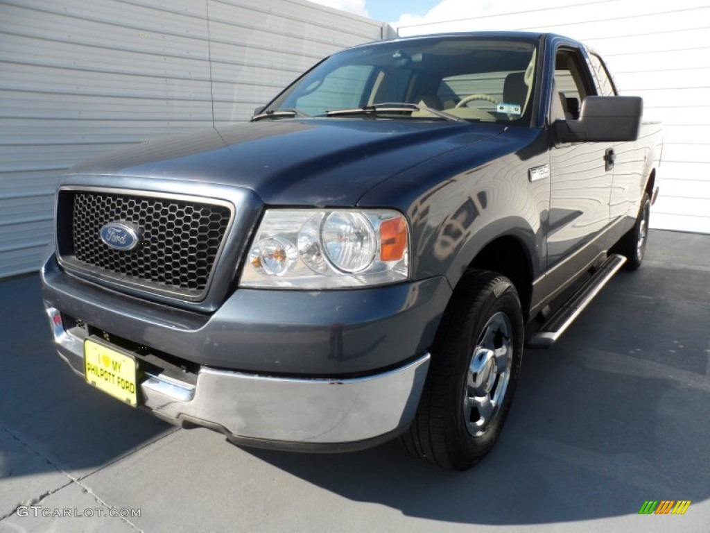 2004 F150 XLT SuperCab - Medium Wedgewood Blue Metallic / Tan photo #6