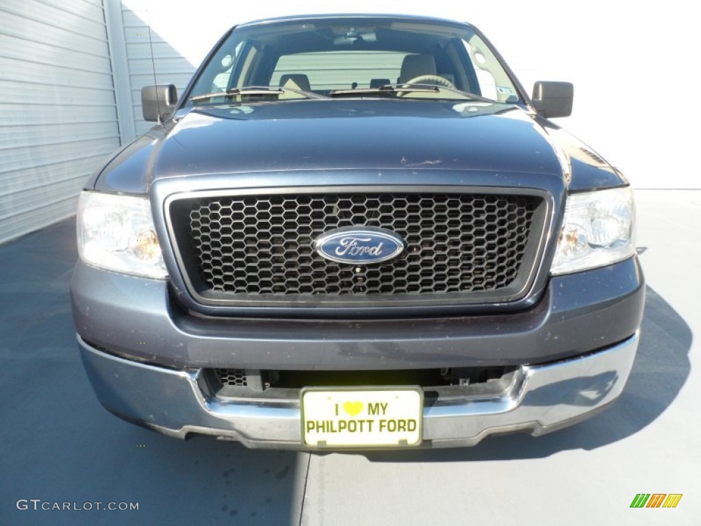 2004 F150 XLT SuperCab - Medium Wedgewood Blue Metallic / Tan photo #7