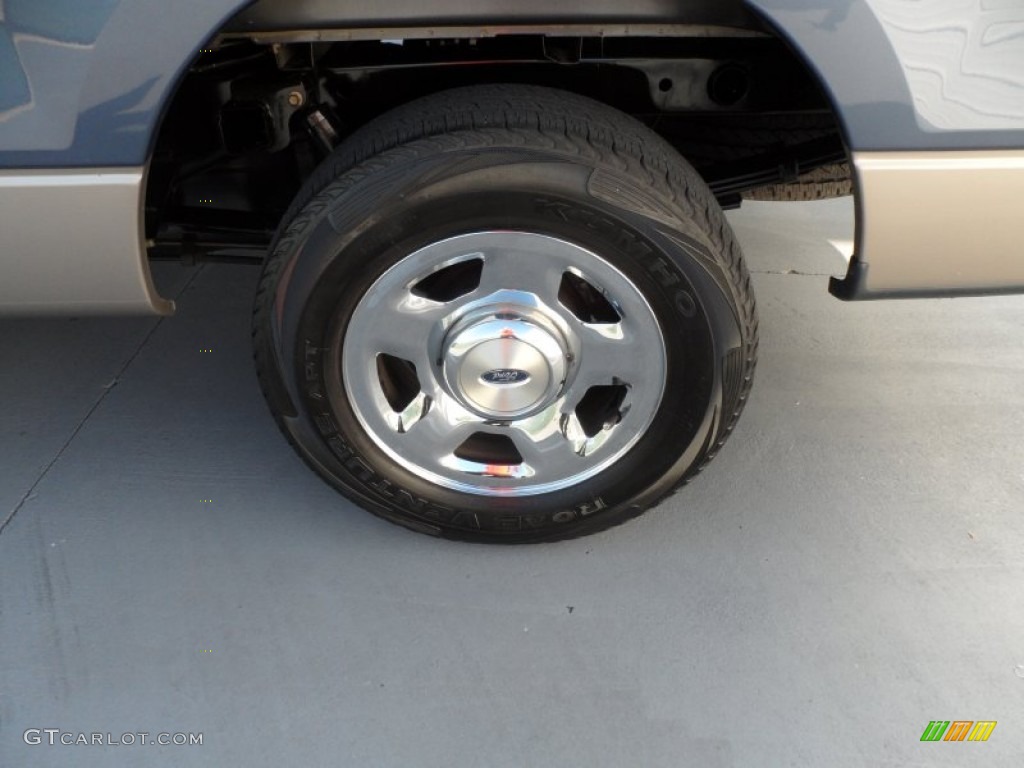 2004 F150 XLT SuperCab - Medium Wedgewood Blue Metallic / Tan photo #11