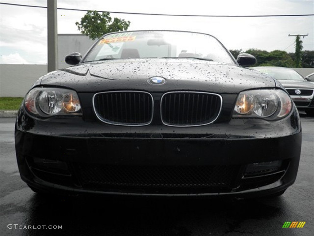 2008 1 Series 128i Convertible - Jet Black / Coral Red photo #4