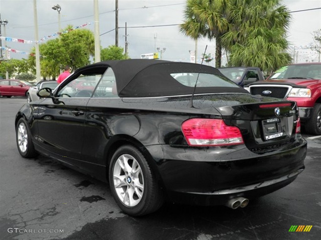 2008 1 Series 128i Convertible - Jet Black / Coral Red photo #11