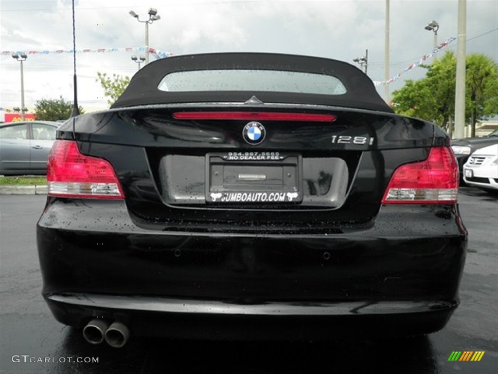 2008 1 Series 128i Convertible - Jet Black / Coral Red photo #14