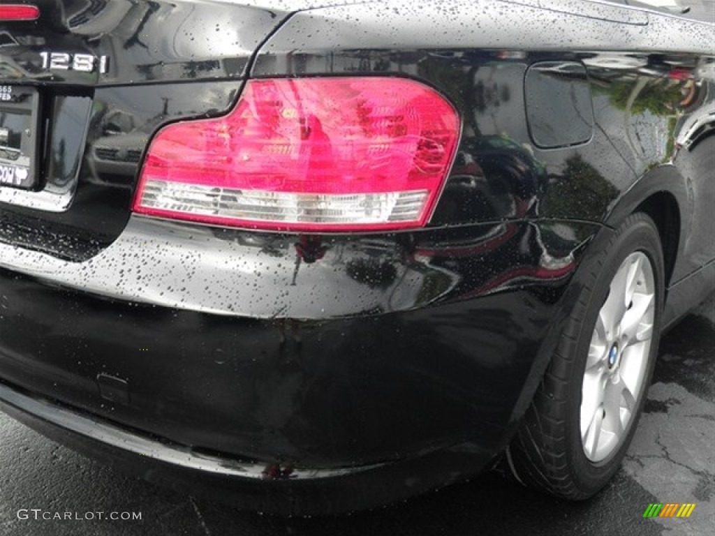 2008 1 Series 128i Convertible - Jet Black / Coral Red photo #17