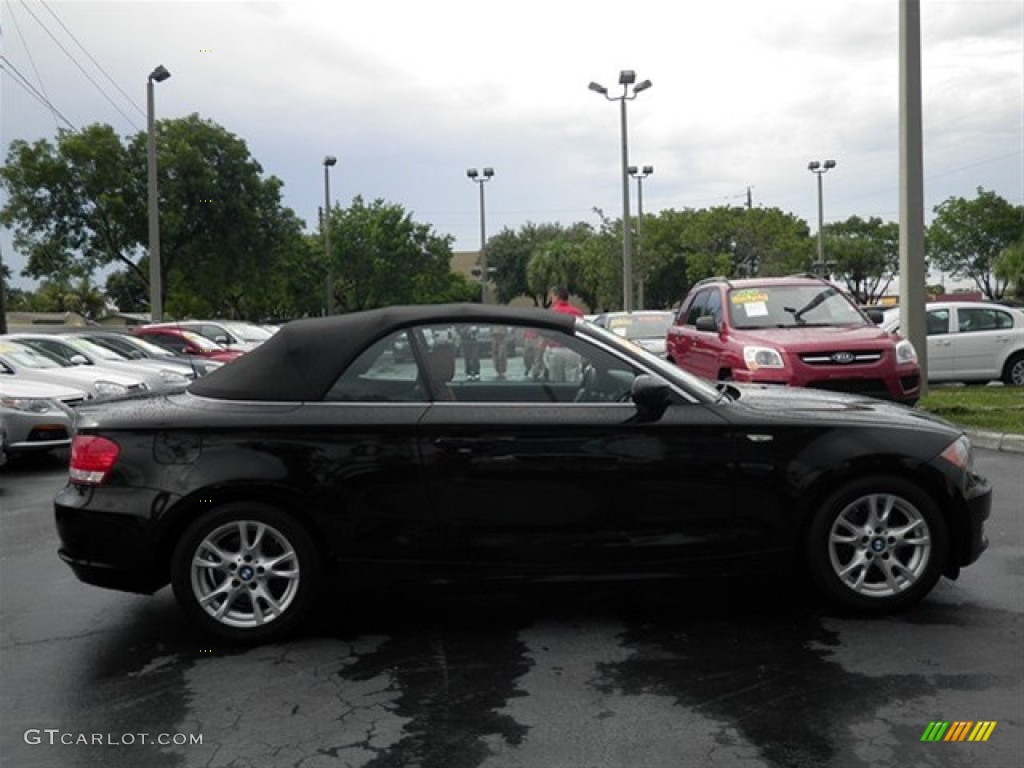 2008 1 Series 128i Convertible - Jet Black / Coral Red photo #19