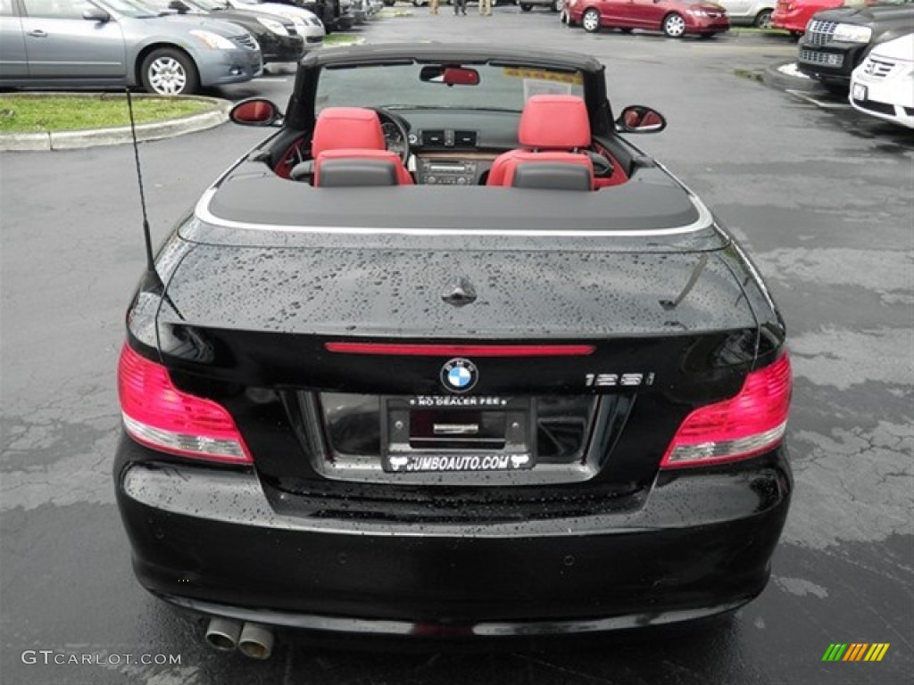 2008 1 Series 128i Convertible - Jet Black / Coral Red photo #28