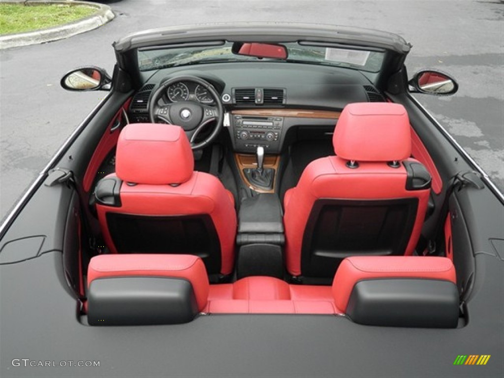 2008 1 Series 128i Convertible - Jet Black / Coral Red photo #29
