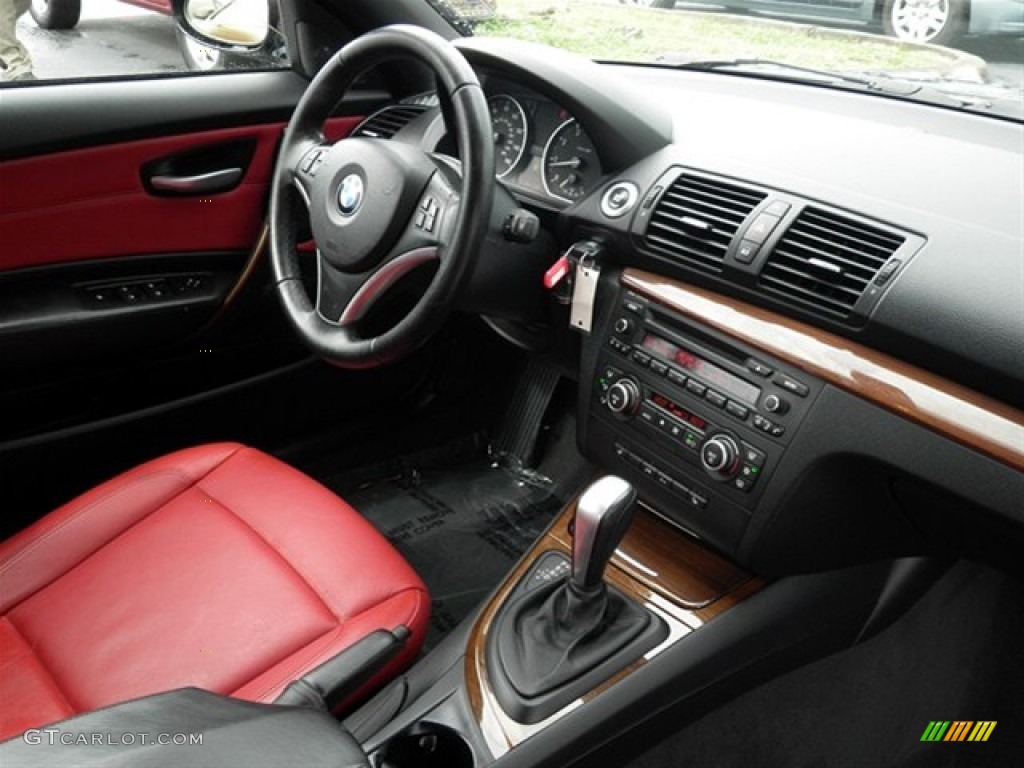 2008 1 Series 128i Convertible - Jet Black / Coral Red photo #30