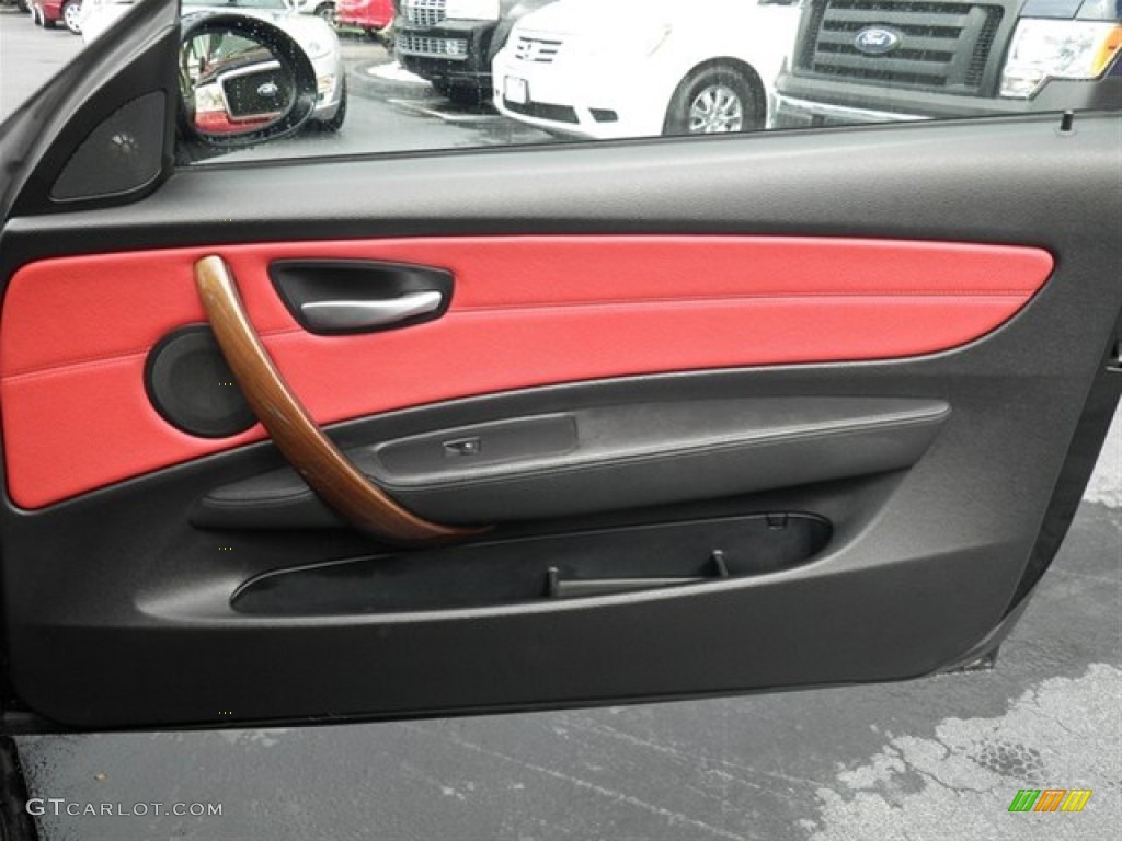 2008 BMW 1 Series 128i Convertible Coral Red Door Panel Photo #68125377
