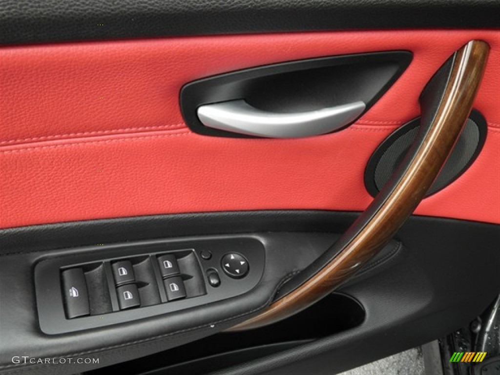 2008 1 Series 128i Convertible - Jet Black / Coral Red photo #37