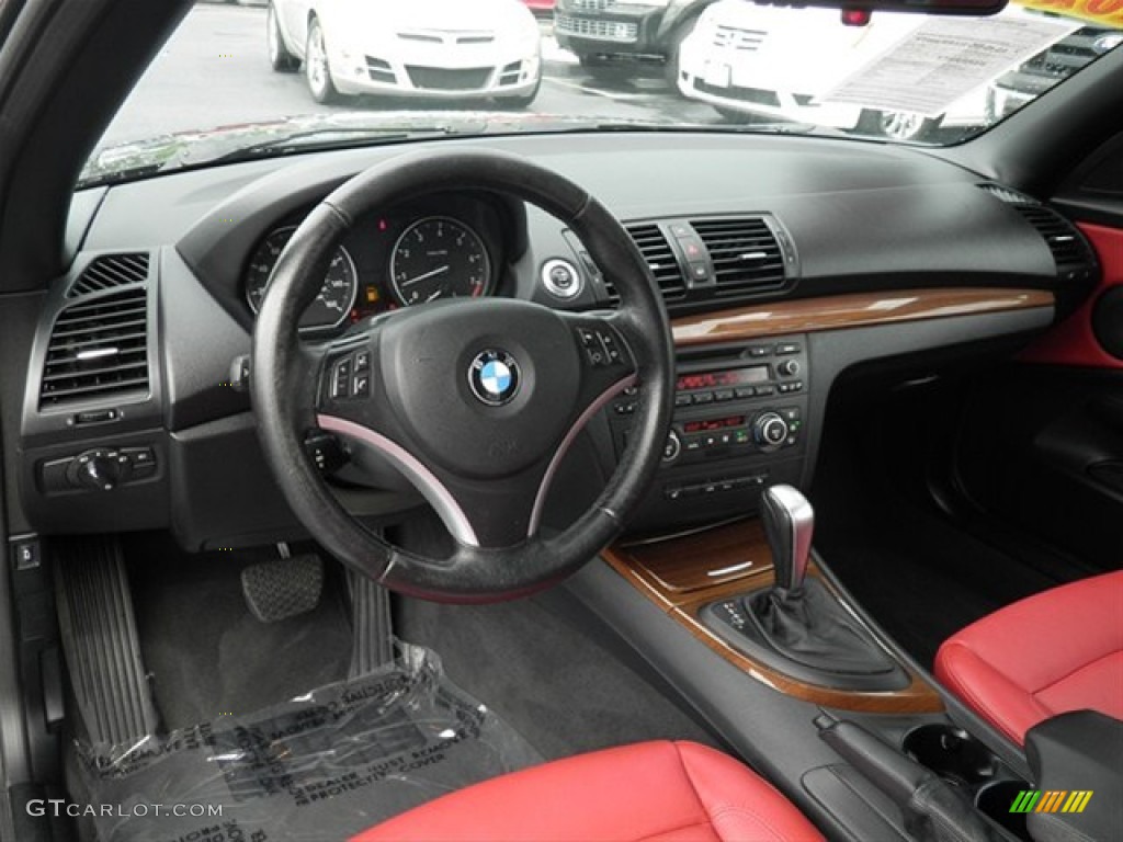 Coral Red Interior 2008 BMW 1 Series 128i Convertible Photo #68125451