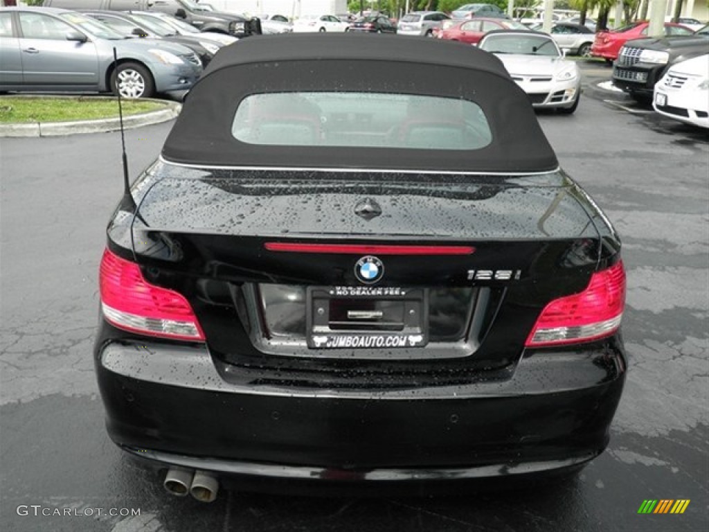 2008 1 Series 128i Convertible - Jet Black / Coral Red photo #52