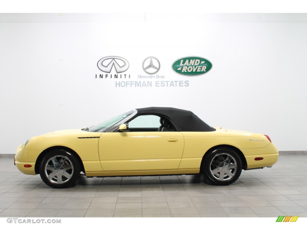 2002 Thunderbird Premium Roadster - Inspiration Yellow / Midnight Black photo #2