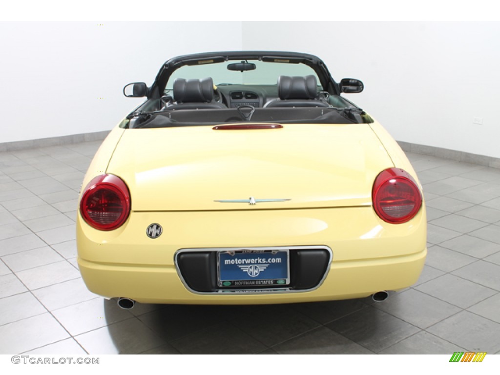 2002 Thunderbird Premium Roadster - Inspiration Yellow / Midnight Black photo #4