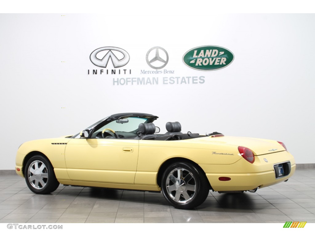 2002 Thunderbird Premium Roadster - Inspiration Yellow / Midnight Black photo #5