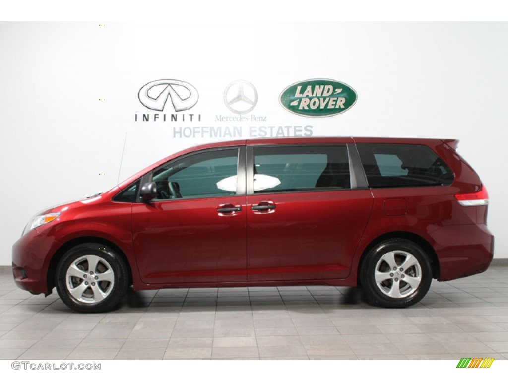 2011 Sienna V6 - Salsa Red Pearl / Light Gray photo #2