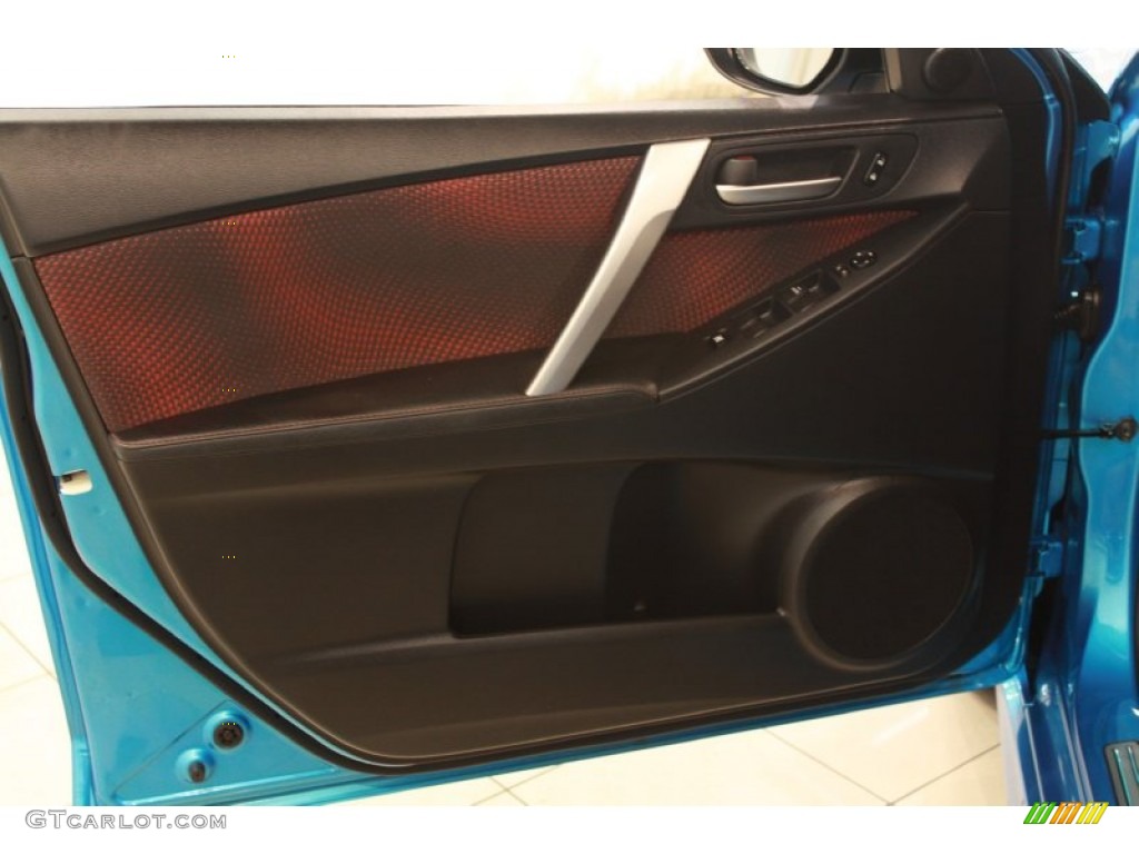 2010 Mazda MAZDA3 MAZDASPEED3 Sport 5 Door Black/Red Door Panel Photo #68133539
