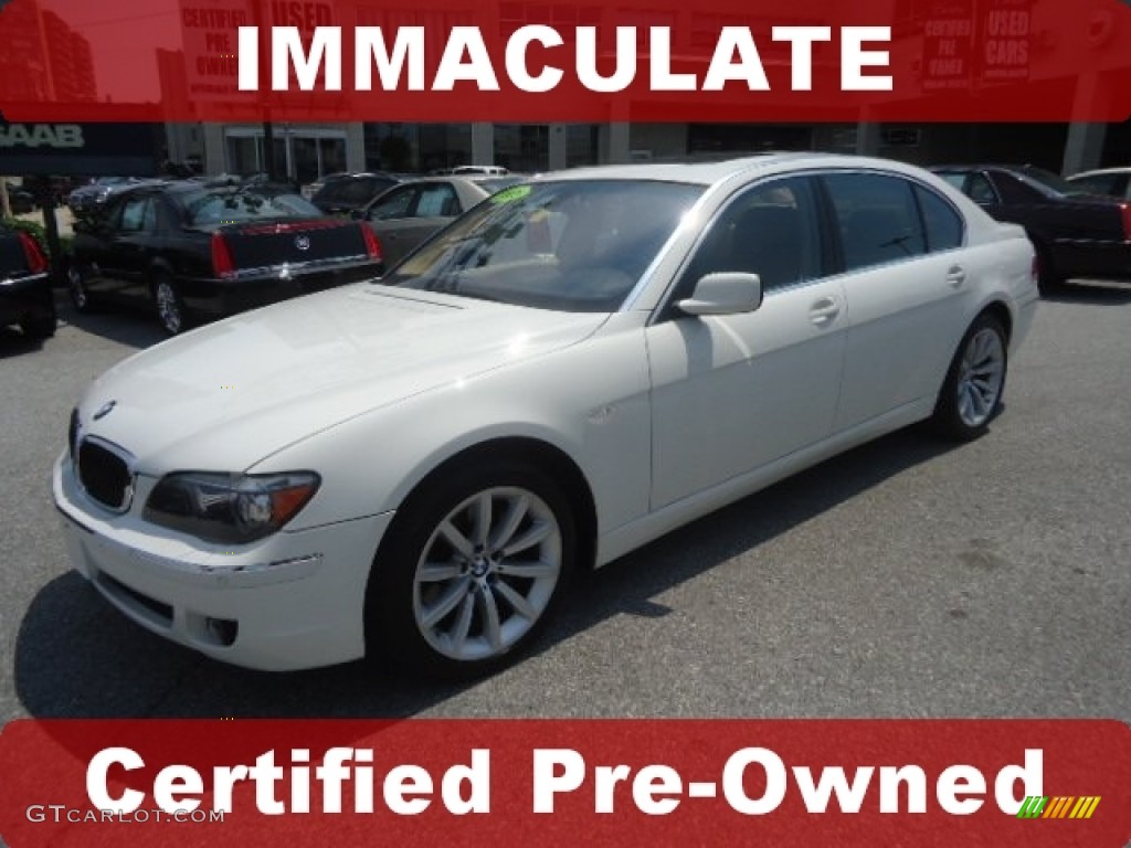 2008 7 Series 750Li Sedan - Alpine White / Natural Brown photo #1