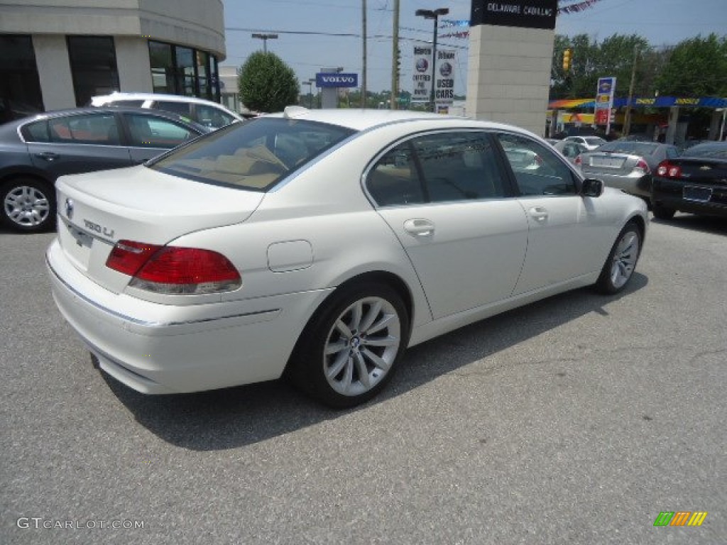 2008 7 Series 750Li Sedan - Alpine White / Natural Brown photo #6