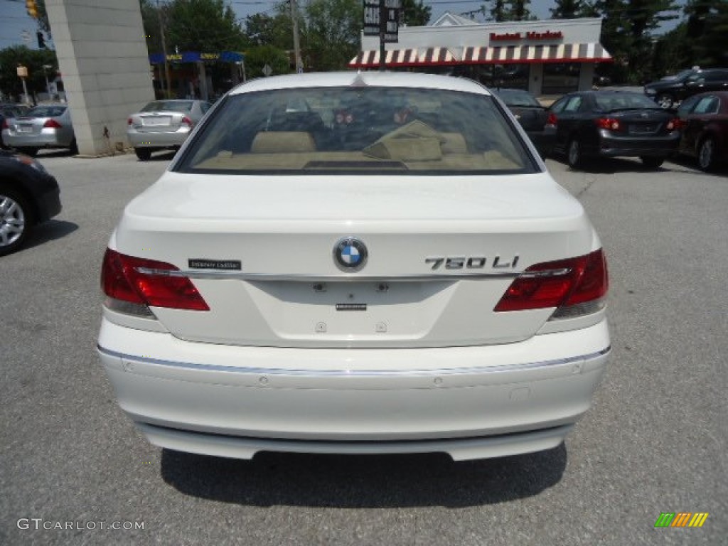2008 7 Series 750Li Sedan - Alpine White / Natural Brown photo #7