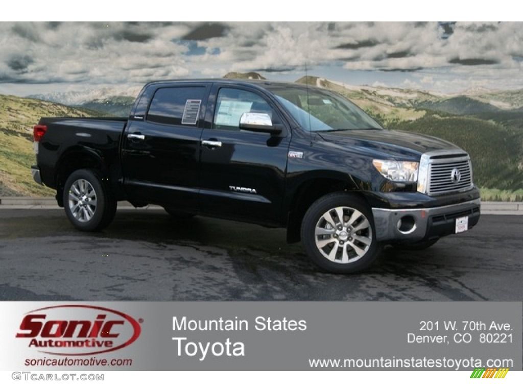 2012 Tundra Platinum CrewMax 4x4 - Black / Graphite photo #1