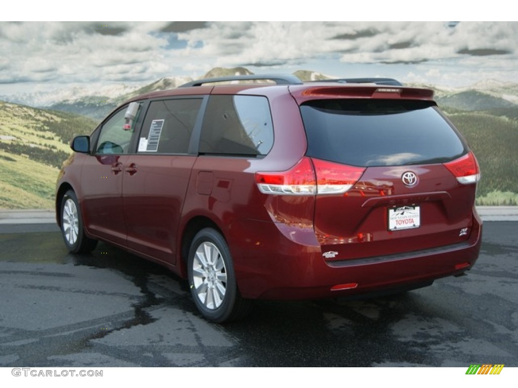 2012 Sienna XLE AWD - Salsa Red Pearl / Light Gray photo #2