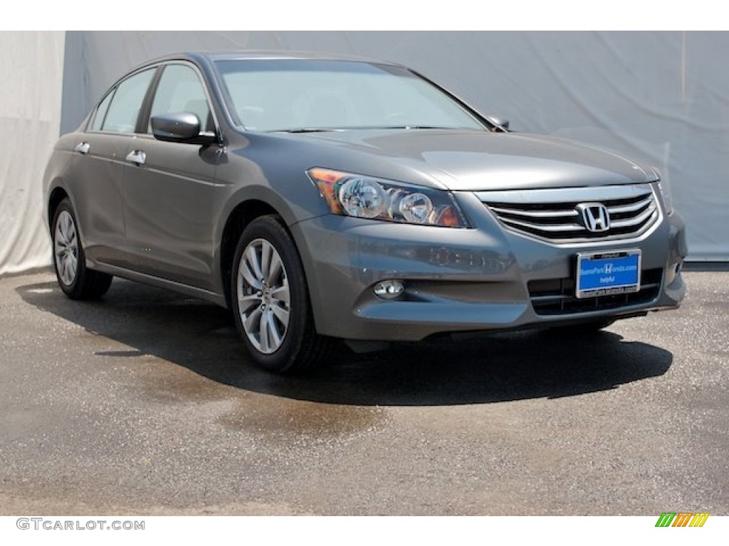 2012 Accord EX-L V6 Sedan - Polished Metal Metallic / Gray photo #1