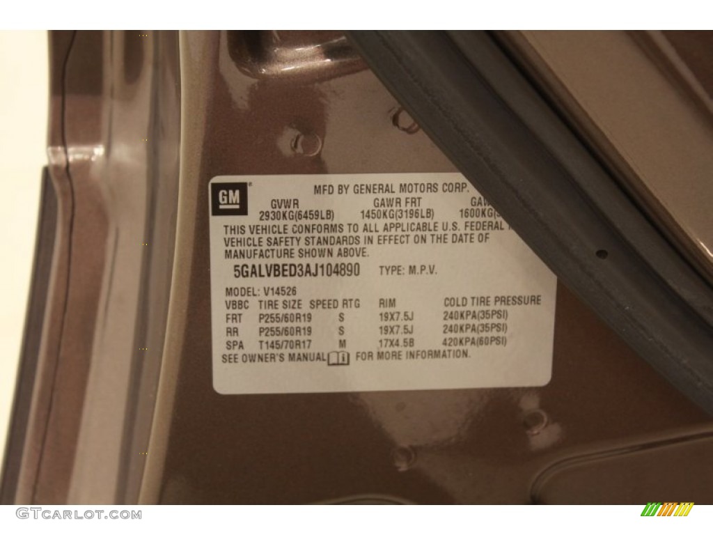2010 Enclave CXL AWD - Cocoa Metallic / Cashmere/Cocoa photo #21
