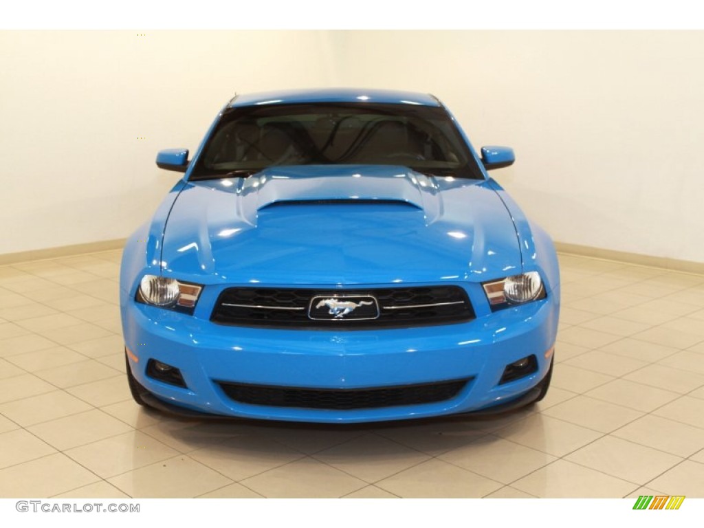 2010 Mustang V6 Premium Coupe - Grabber Blue / Charcoal Black photo #2